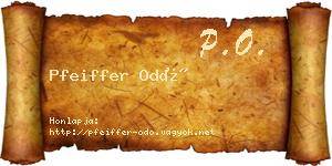 Pfeiffer Odó névjegykártya